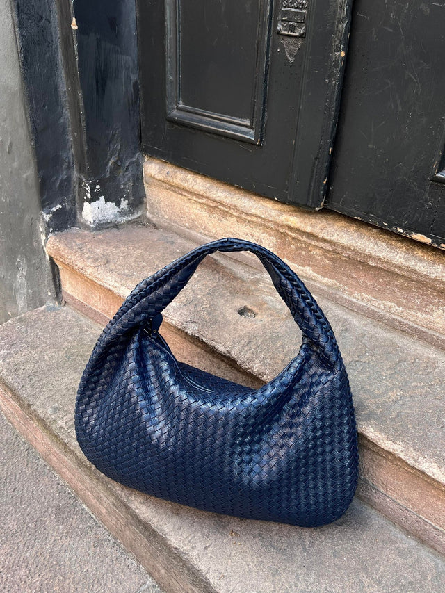 SAC EN CUIR QUOTIDIE - BLEU MARINE