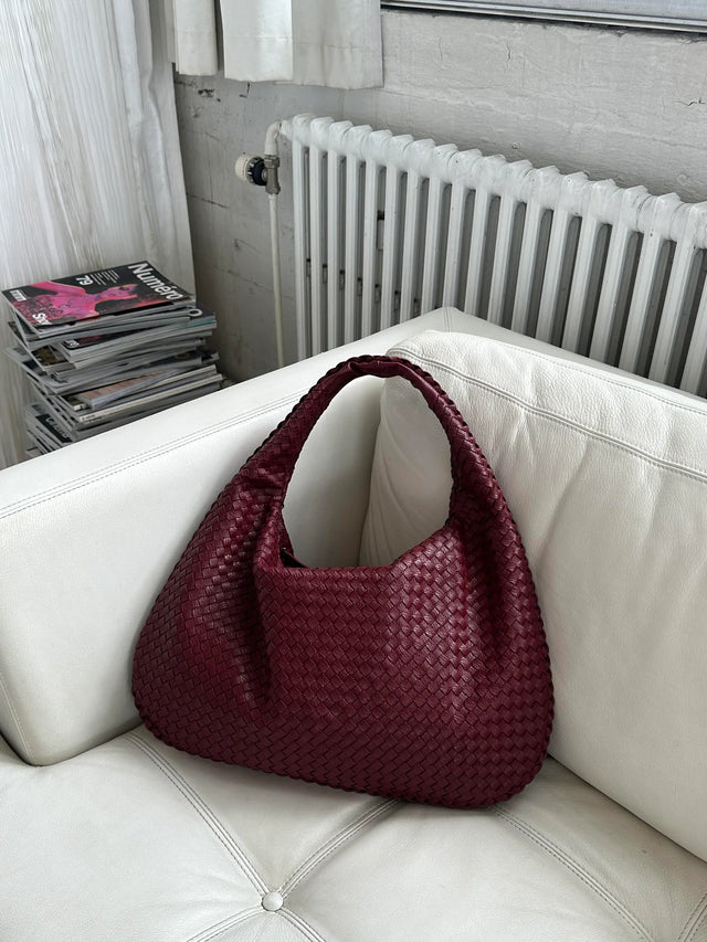 SAC EN CUIR QUOTIDIE - BORDEAU
