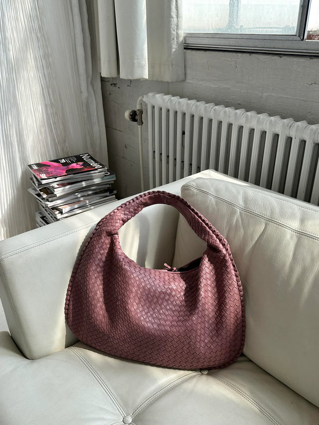 SAC EN CUIR QUOTIDIE - ROSE